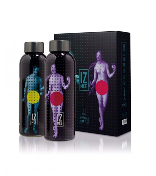 Black Eden - 2 Thermo Trinkflaschen Edelstahl IZMEE trink thermos flaschen wasserflaschen sport kaufen