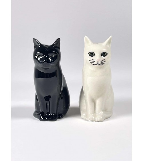 Daisy & Lucky - Salt and pepper shaker Cat Quail Ceramics pots set shaker cute unique cool