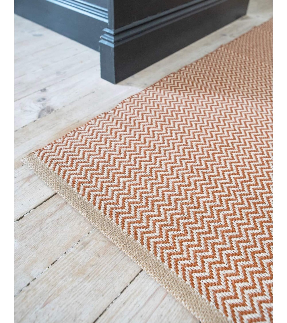 Tapis Vinyle - STRAND Orange Brita Sweden tapis scandinave en vinyle lavable en machine de cuisine exterieur salon couloir