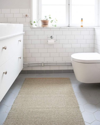 Vinyl Teppich - STRAND Mustard Brita Sweden küchenteppich küchenläufer waschbar waschbarer outdoor teppich Teppichläufer balkon