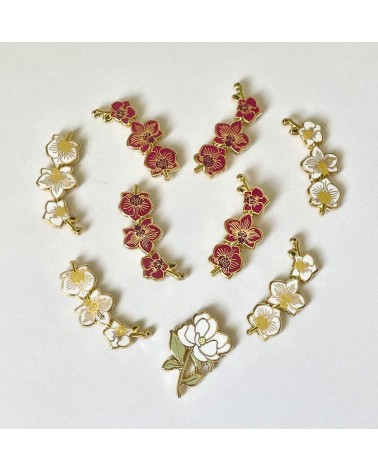 Pin's - Orchidée rose Plant Scouts pins rare métal originaux bijoux suisse