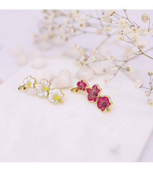 Pin Anstecker - rosa Orchidee Plant Scouts Anstecknadel Ansteckpins pins anstecknadeln kaufen