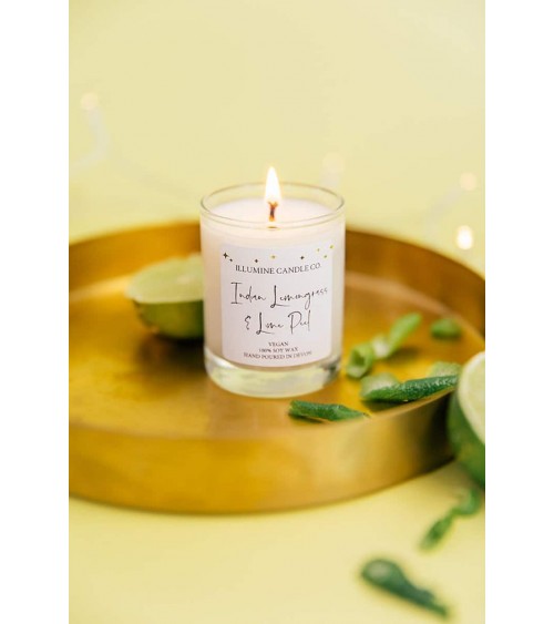Indian Lemongrass & Lime Peel - Scented Candle handmade good smelling candles shop store