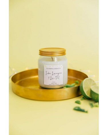 Citronnelle indienne et écorce de citron vert - Bougie Parfumée  artisanale maison originale naturelle suisse