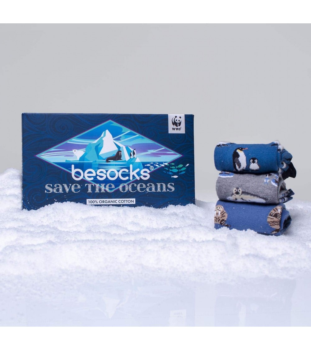 Calzini - Pacchetto WWF - Save the Oceans Besocks calze da uomo per donna divertenti simpatici particolari