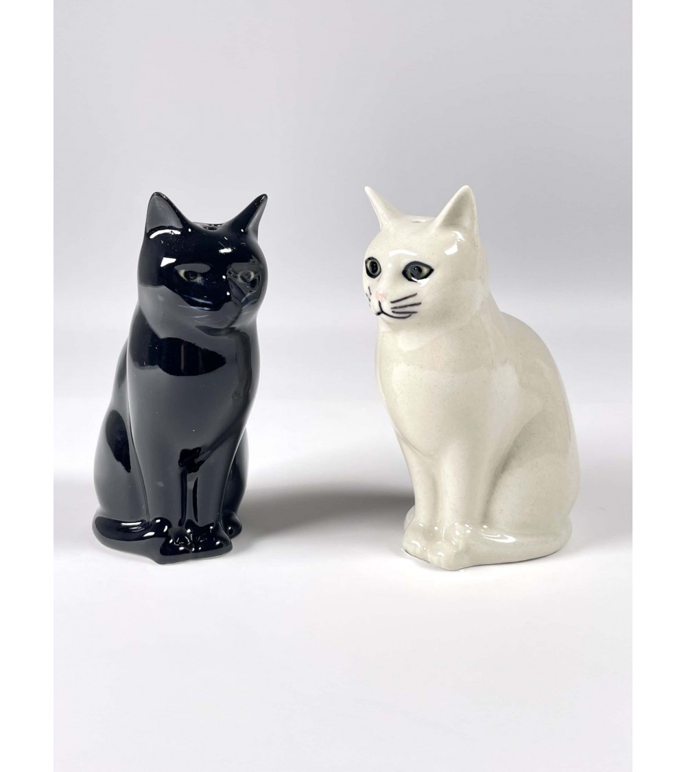 Daisy & Lucky - Salt and pepper shaker Cat Quail Ceramics pots set shaker cute unique cool