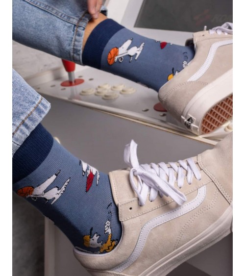 Socken - Be Snoopy Sports - Blau Besocks Socke lustige Damen Herren farbige coole socken mit motiv kaufen