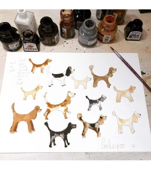 Küchentuch - Hunde Illustration by Abi geschirr küchen tücher kaufen schöne modern küchenhandtücher