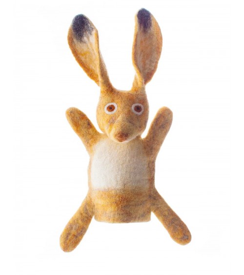 Hartley Hare - Hand puppet Sew Heart Felt hand animal puppet on hand