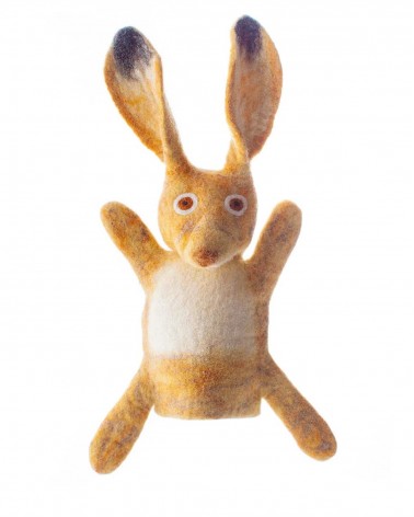 Hartley Hare - Hand puppet Sew Heart Felt hand animal puppet on hand