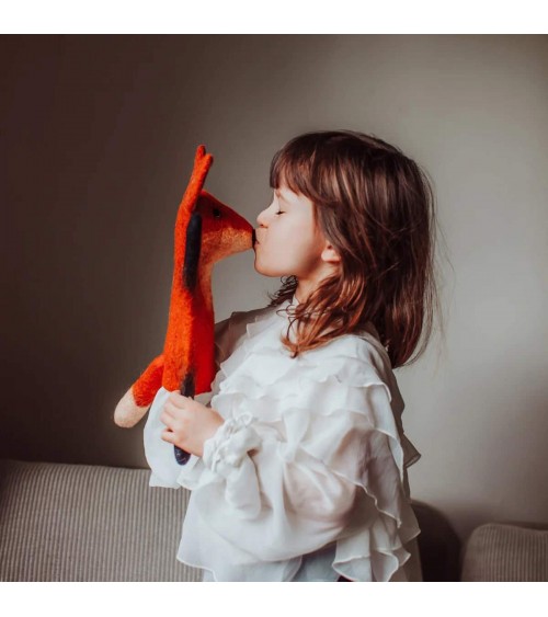 Fraser the fox - Hand puppet Sew Heart Felt hand animal puppet on hand