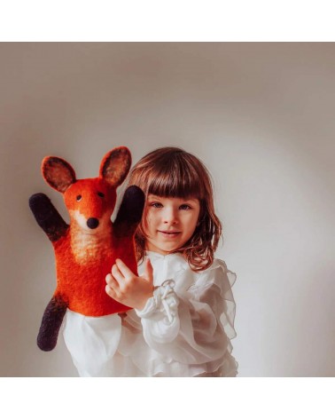 Fraser the fox - Hand puppet Sew Heart Felt hand animal puppet on hand