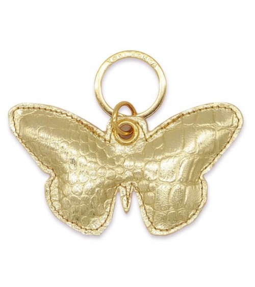 Porte-clés en cuir - Papillon doré Alkemest idée cadeau original suisse