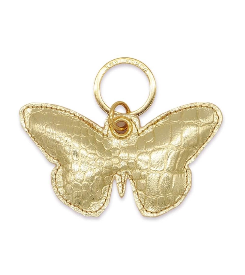 Leather Keyring - golden butterfly Alkemest original gift idea switzerland