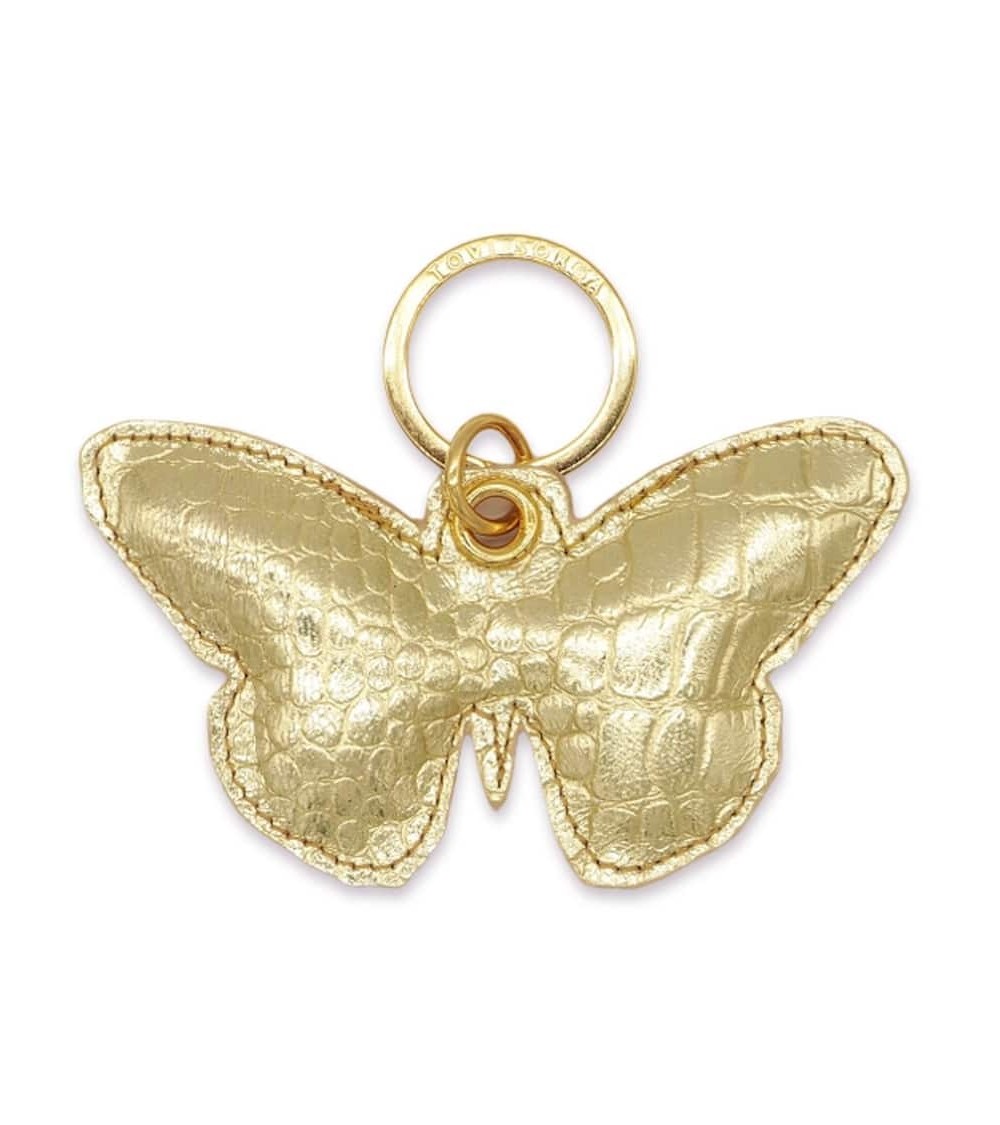 Portachiavi in pelle - Farfalla dorata Alkemest idea regalo svizzera