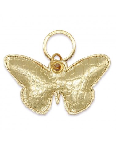 Leather Keyring - golden butterfly Alkemest original gift idea switzerland