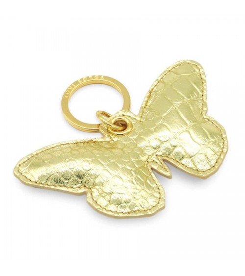 Leather Keyring - golden butterfly Alkemest original gift idea switzerland