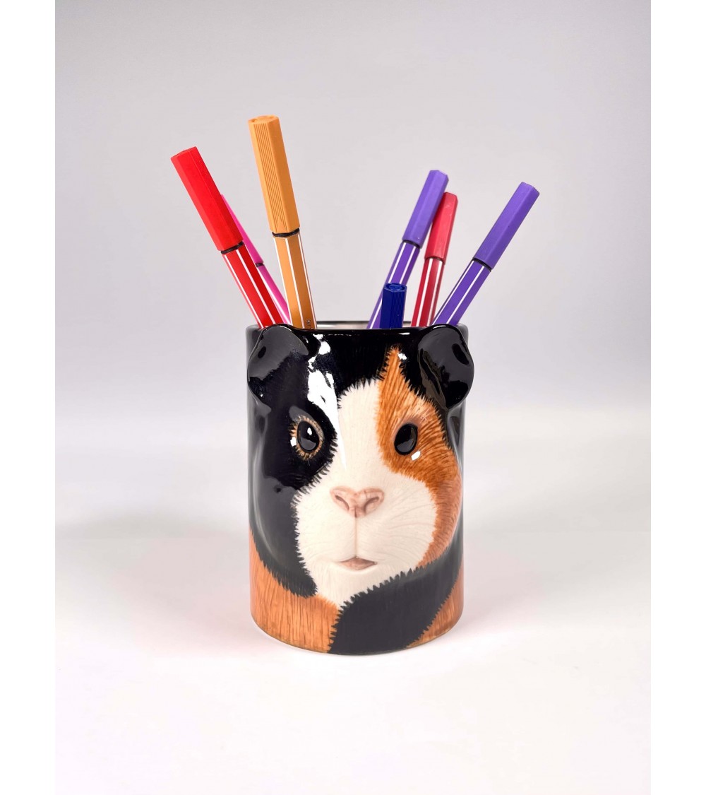 Cochon d'Inde - Porte crayon & stylo, Petit pot de fleur Quail Ceramics bureau original design pour plantes intérieur à couve...