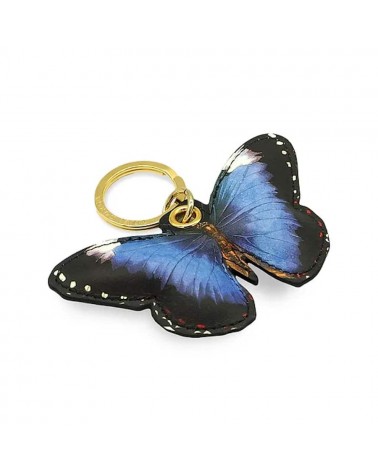 Porte-clés en cuir - Papillon royal purple Alkemest idée cadeau original suisse