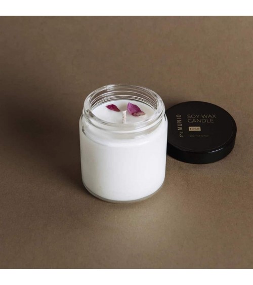 Rose - Mini Bougie Parfumée dans un pot en verre  artisanale maison originale naturelle suisse