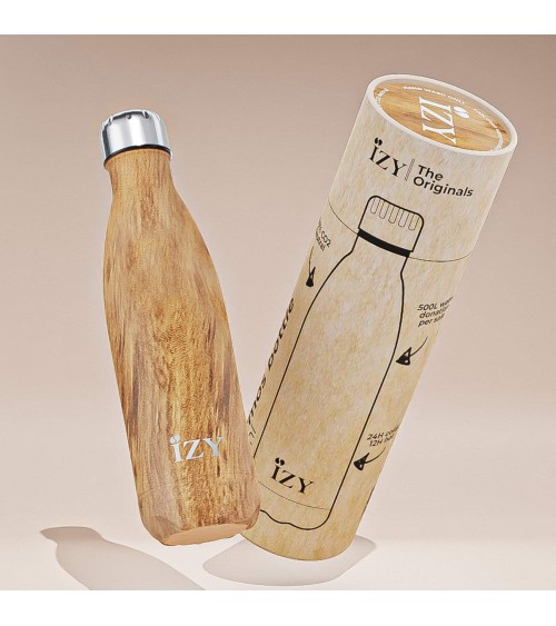 Design Marron - Bouteille Isotherme 500 ml IZY Bottles gourde sport metal d eau aluminium thé design