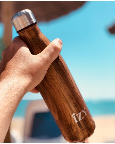 Design Marron - Bouteille Isotherme 500 ml IZY Bottles gourde sport metal d eau aluminium thé design