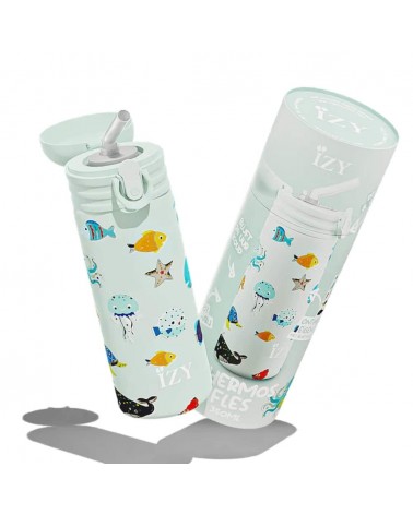 Vie sous marine - Gourde Isotherme enfant IZY Bottles gourde sport metal d eau aluminium thé design