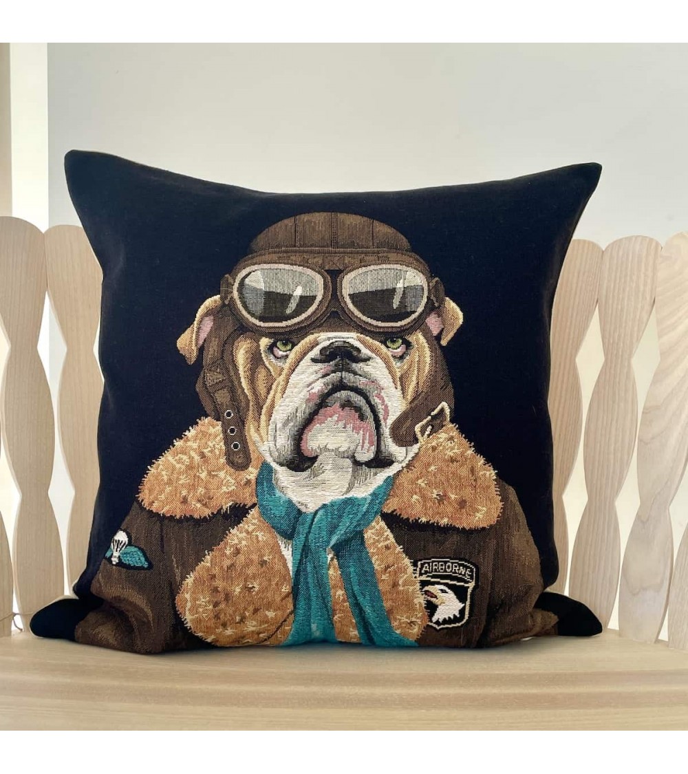 Aviator English Bulldog - Cushion cover Yapatkwa decorative accent throw pillows cases sofa original