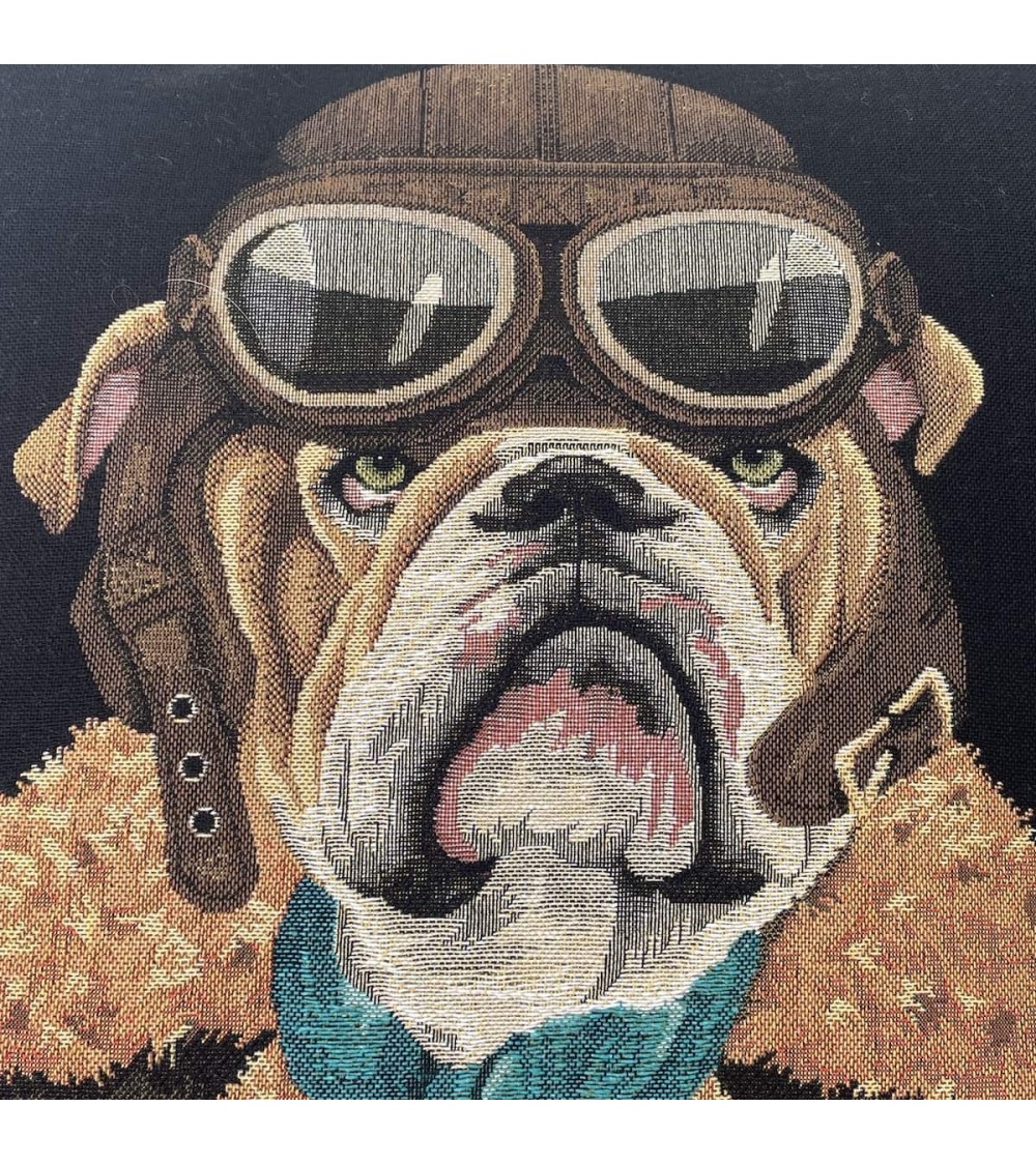 Bouledogue anglais aviateur Housse de coussin 45x45 cm