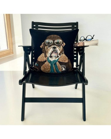 Bulldog inglese aviatore - Copricuscini divano Yapatkwa cuscini decorativi per divano deco di lusso originale