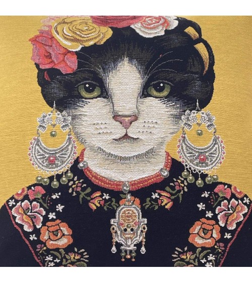 Cat portrait - Frida Kahlo - Cushion cover Yapatkwa decorative accent throw pillows cases sofa original