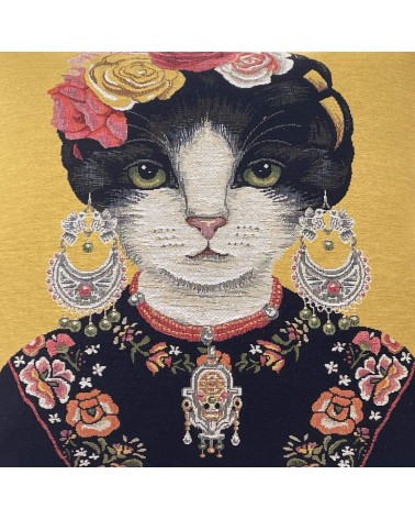 Cat portrait - Frida Kahlo - Cushion cover Yapatkwa decorative accent throw pillows cases sofa original