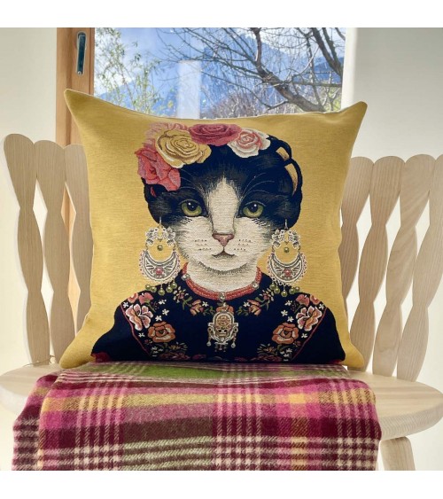 Cat portrait - Frida Kahlo - Cushion cover Yapatkwa decorative accent throw pillows cases sofa original