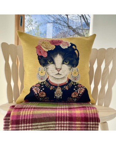 Cat portrait - Frida Kahlo - Cushion cover Yapatkwa decorative accent throw pillows cases sofa original