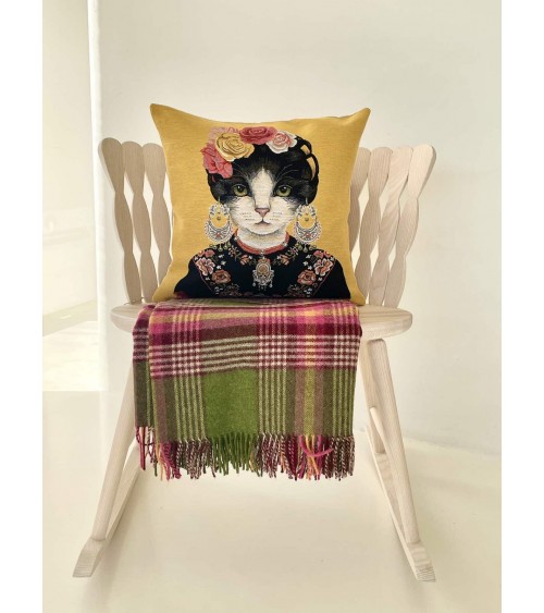 Cat portrait - Frida Kahlo - Cushion cover Yapatkwa decorative accent throw pillows cases sofa original