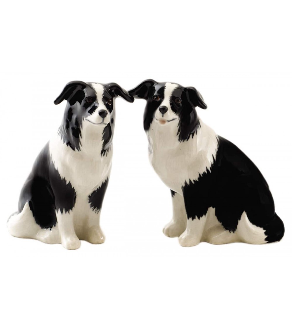 Border Collie - Salt and pepper shaker Quail Ceramics pots set shaker cute unique cool