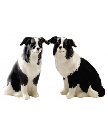 Border Collie - Salt and pepper shaker Quail Ceramics pots set shaker cute unique cool