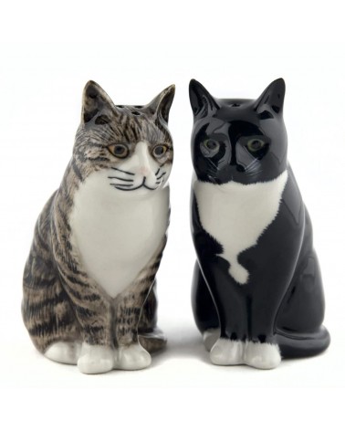 Millie & Julius - Salt and pepper shaker Cat Quail Ceramics pots set shaker cute unique cool