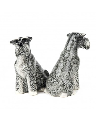 Schnauzer - Salt and pepper shaker Quail Ceramics pots set shaker cute unique cool