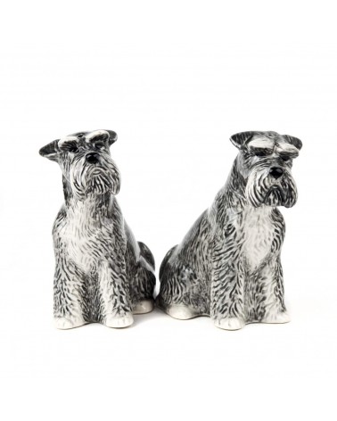 Schnauzer - Salt and pepper shaker Quail Ceramics pots set shaker cute unique cool