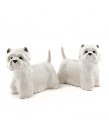 Westie - Salt and pepper shaker Quail Ceramics pots set shaker cute unique cool