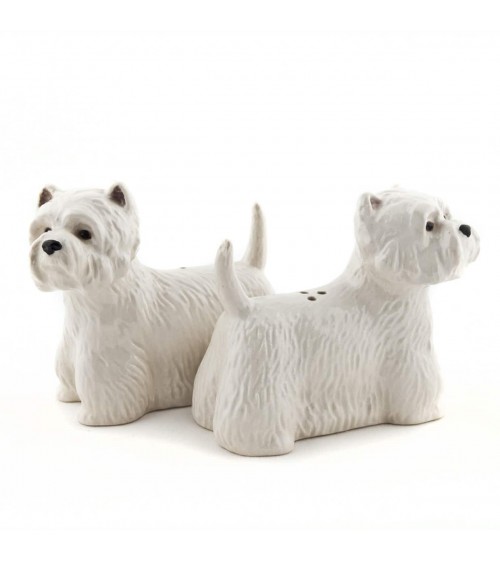 Westie - Salt and pepper shaker Quail Ceramics pots set shaker cute unique cool