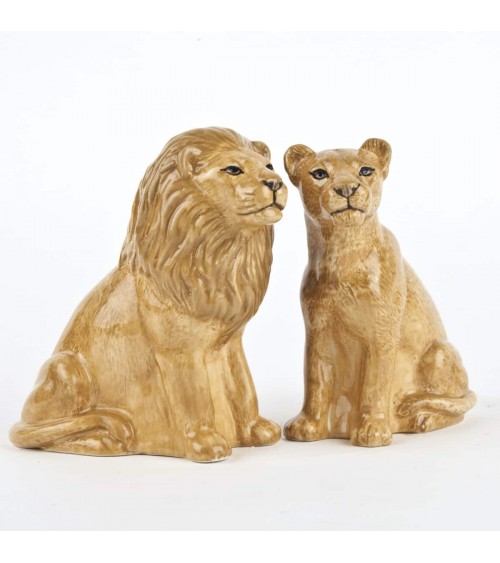 Leonessa e leone - Saliera e pepiera Quail Ceramics design da tavola saliera e pepiera