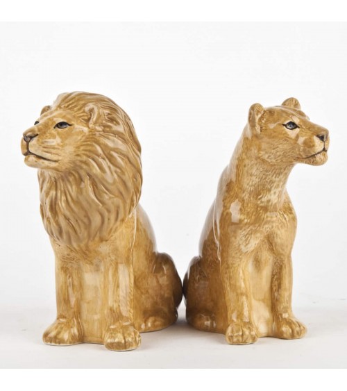 Leonessa e leone - Saliera e pepiera Quail Ceramics design da tavola saliera e pepiera