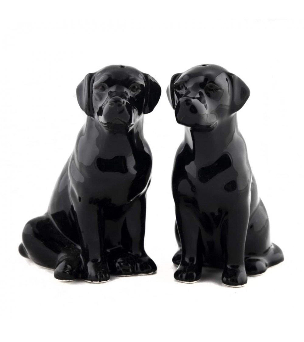 Labrador Nero - Porta sale e pepe Quail Ceramics design da tavola saliera e pepiera