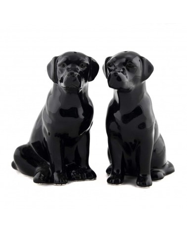 Labrador Nero - Porta sale e pepe Quail Ceramics design da tavola saliera e pepiera