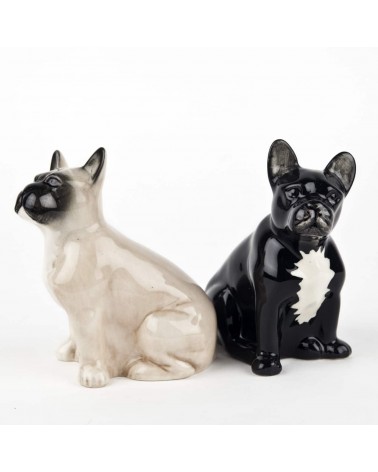 French Bulldog - Salt and pepper shaker Quail Ceramics pots set shaker cute unique cool