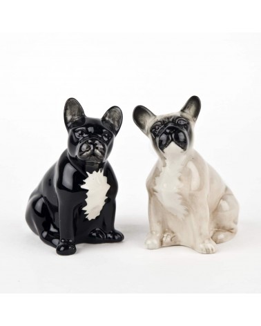 French Bulldog - Salt and pepper shaker Quail Ceramics pots set shaker cute unique cool