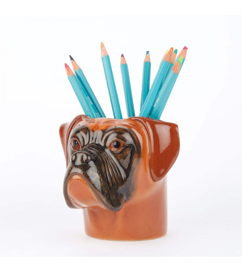Boxer - Animal Pencil pot & Flower pot Quail Ceramics pretty pen pot holder cutlery toothbrush makeup brush