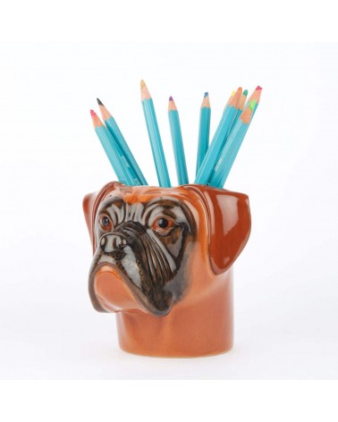 Boxer - Animal Pencil pot & Flower pot Quail Ceramics pretty pen pot holder cutlery toothbrush makeup brush